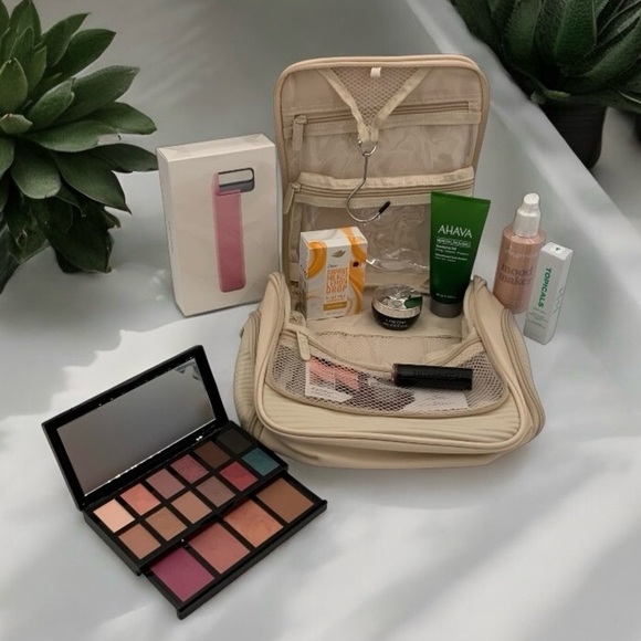 Travel Toiletry Bag with Hook, Zippered Organizer, Make-up & Beauty Products Lot - Picture 7 of 8